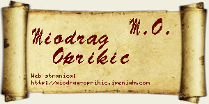 Miodrag Oprikić vizit kartica